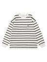 Stripes Color-blocked Embroidery Pocket Loose-fit T-shirts