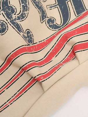 Plush Graffiti Print Loose Leisure Wide-leg Trousers