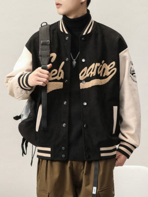 veste de baseball rembourrée en daim coupe-vent