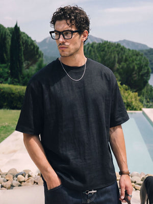 Old Qian Flax Moisture Absorption Quick-drying Loose-fit T-shirts