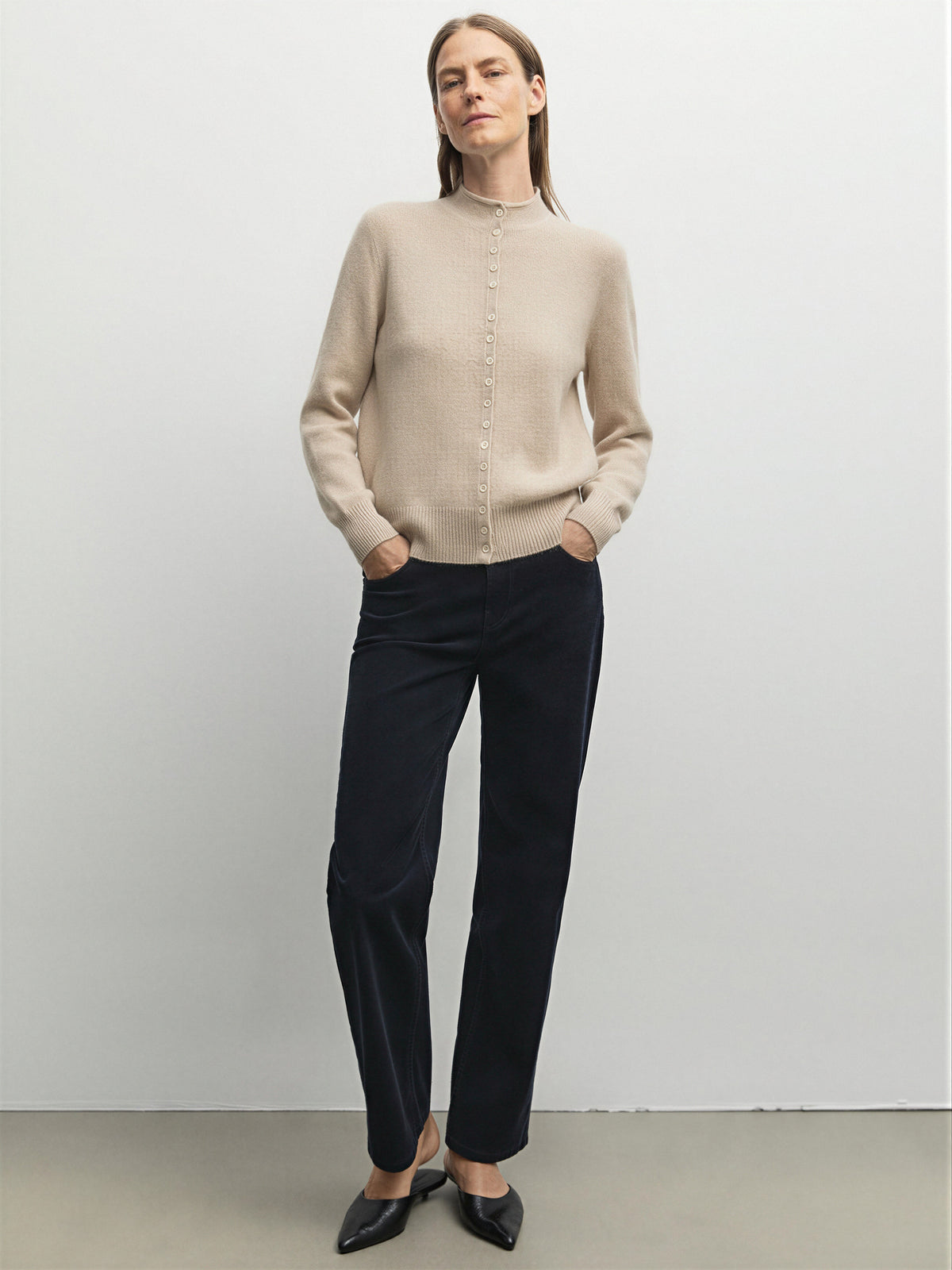 100% Cashmere Turtleneck Cardigan