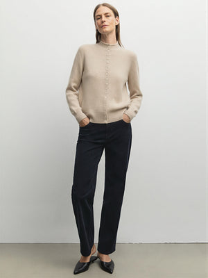 100% Cashmere Turtleneck Cardigan