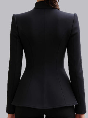 Mandarin Collar Metal Buckle Slim Fit Temperament Commuting Formal Blazers