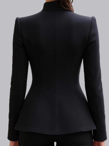 Mandarin Collar Metal Buckle Slim Fit Temperament Commuting Formal Blazers