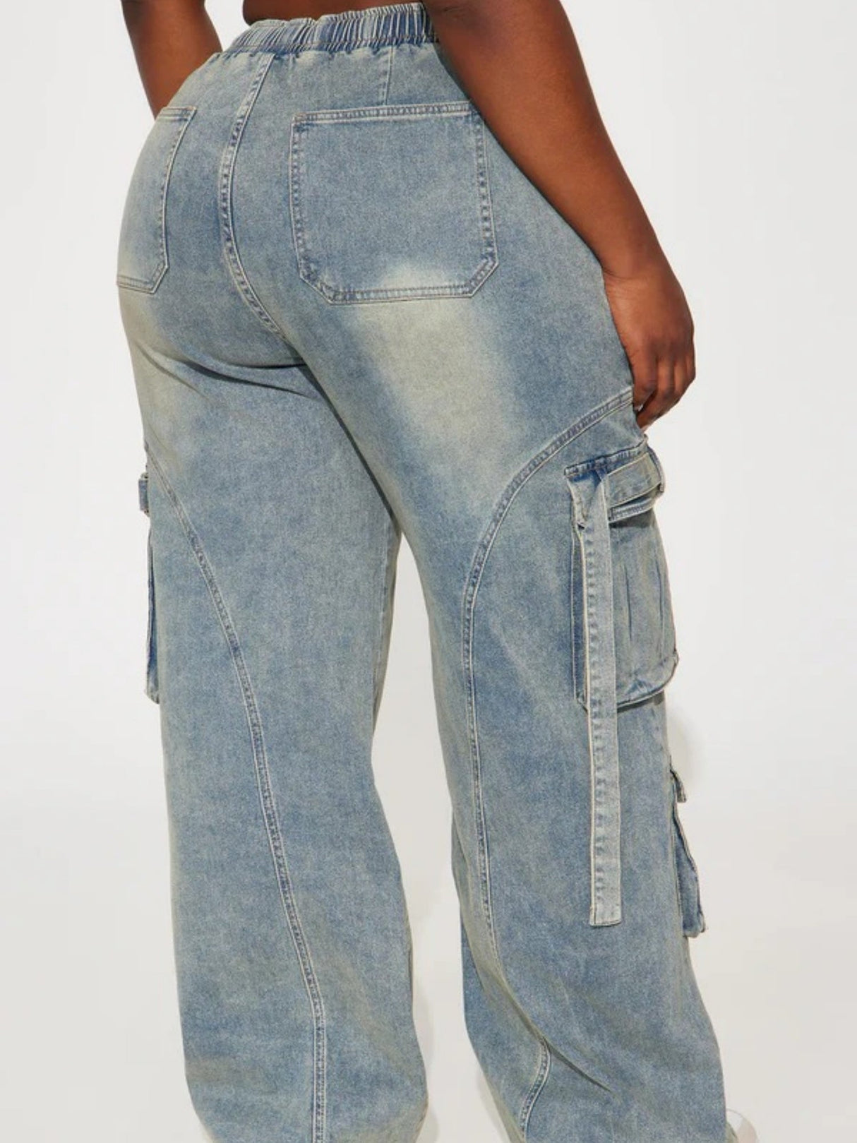 Y2k Cargo Trousers Straps Jeans