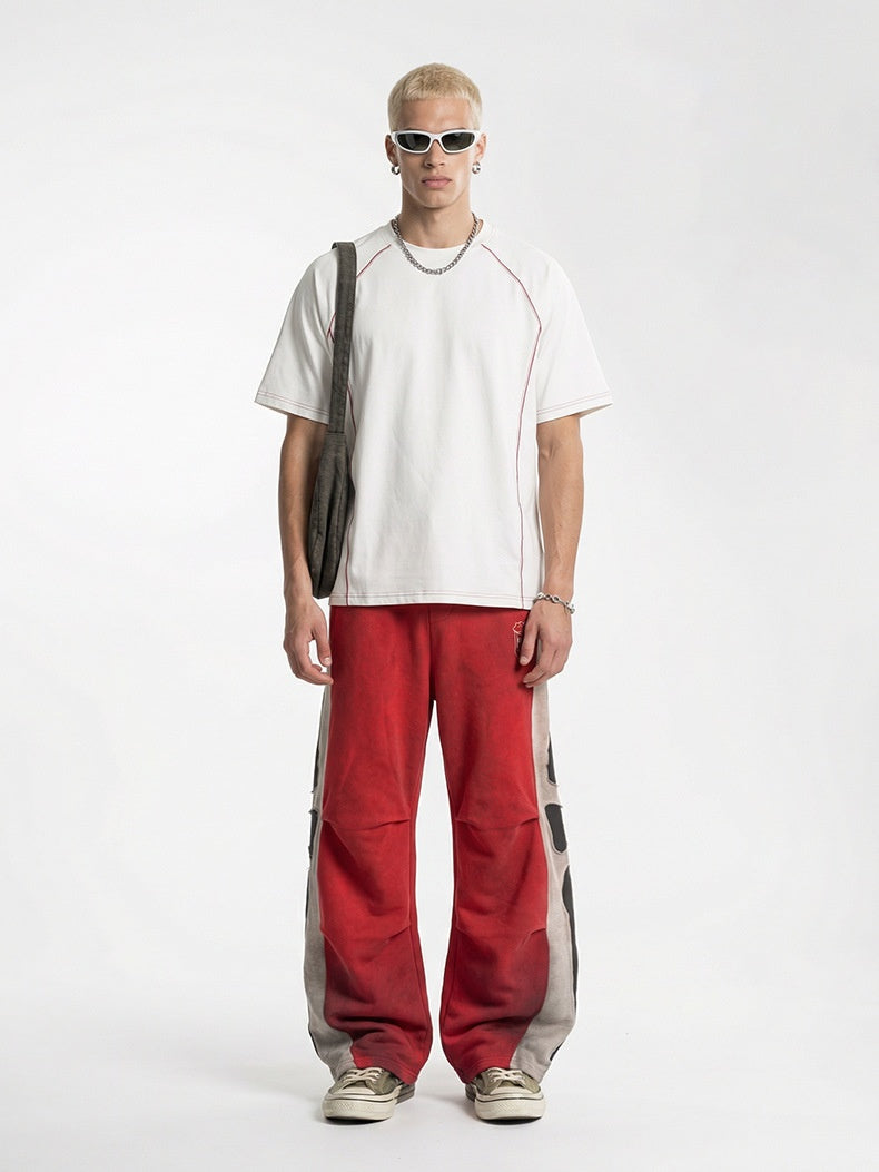 Color-blocked Sports Stretch T-shirts