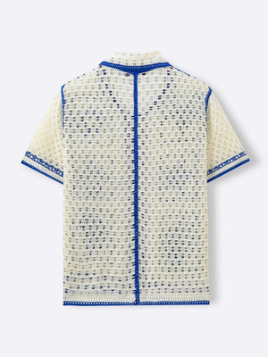 Holiday Style Crochet Hollow Knitting Polo Shirts