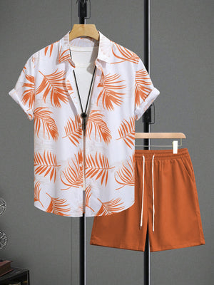 Plant Printed Hawaii Beach Set 2-piece Sets