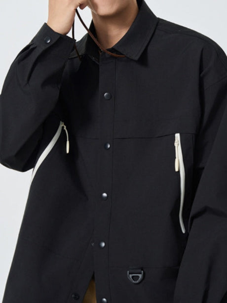 Plaid Tooling Loose Cityboy Long-sleeved Shirt