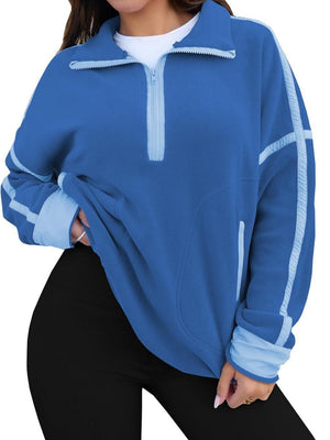 Plush Half Zipper Outdoor Leisure Sports Sweatshirt