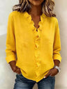 Wood Ear Solid Color Chiffon Blouse