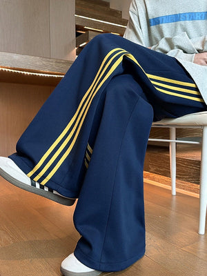 Liber Autumn Neutral wear Color matching Stripes Pants