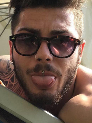 Riveted Arrow Small Frame Oval Sunglasses