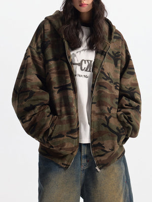 Street Camouflage Cardigan Zipper Hoodies