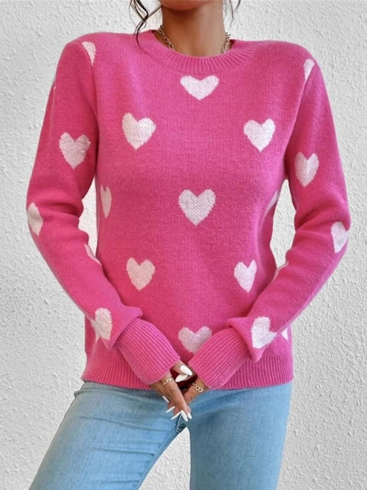 Love Contrasting Colors Crew Neck Sweaters