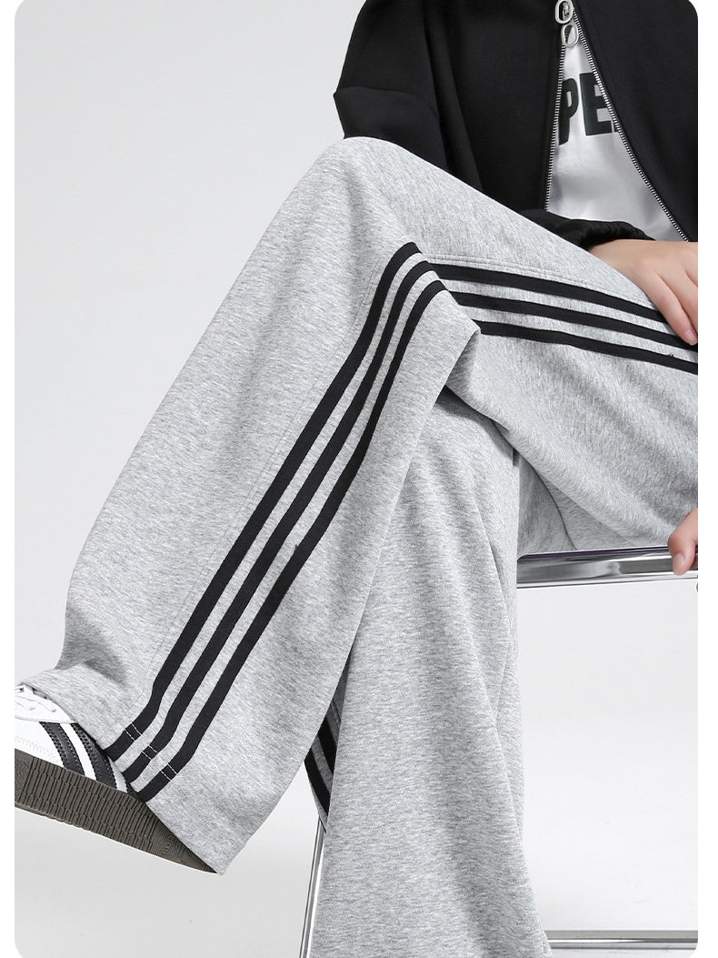 Three-Stripe Athletic Loose Straight Pants