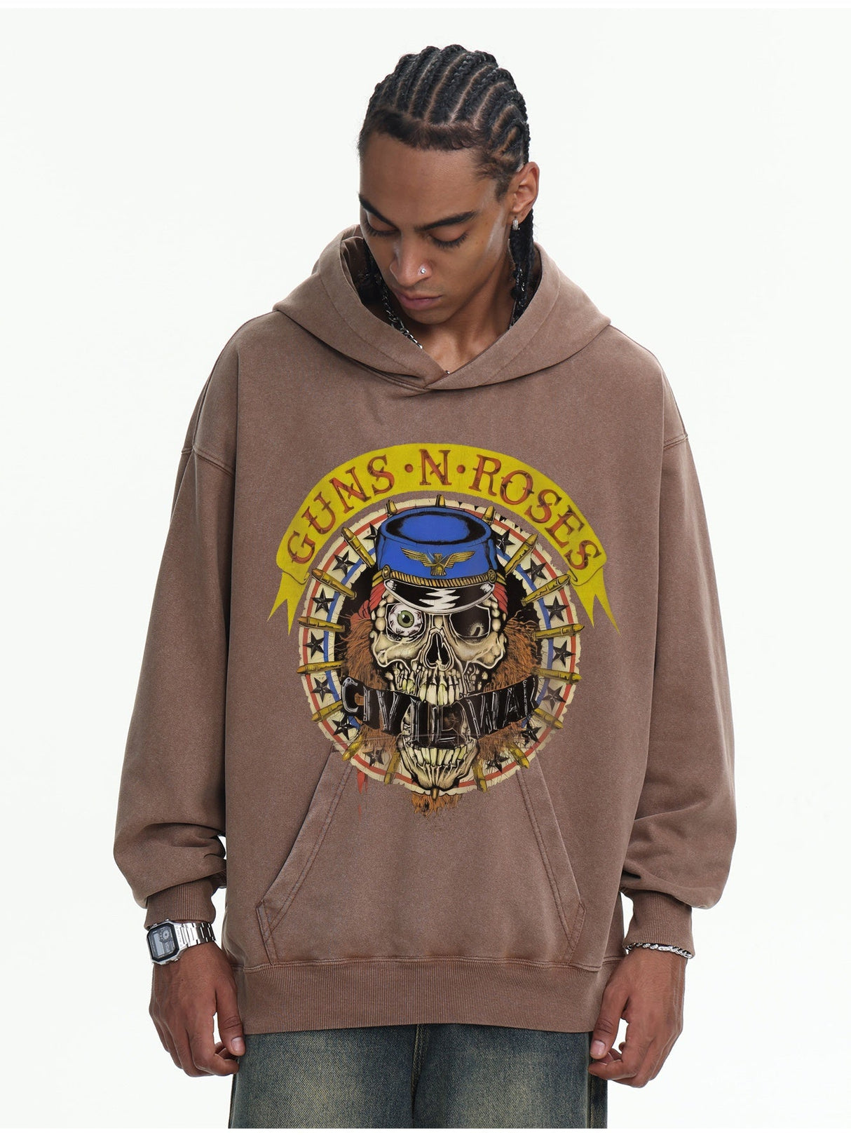 Digital Direct Injection Washing Retro Hoodies