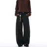 Retro Beaded Canvas Arc Machete Deconstruction Wide-leg Pants