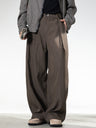Micro-wrinkle Skin Adjustable Belt Straight-fit Dress Pants