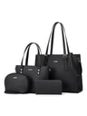 4-piece Crocodile-embossed Tote Bag Set