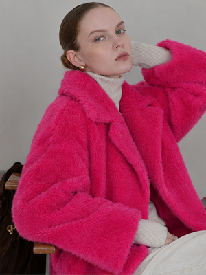 Loose-fitting Faux Fur Cardigan Short Jacket Fleece Coat