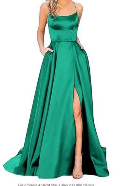 Backless Bandage Satin High Slit Bridesmaid Dresses Cocktail Party Maxi Dresses