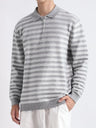 Old-Money Polo-Collar Striped Notch-Collar Knit Top,Gifts for Men