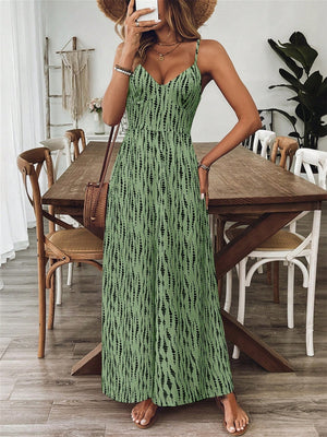 Retro Print Loose Jumpsuit
