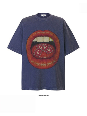 Liber Summer Neutral Printed Mouth T-shirts