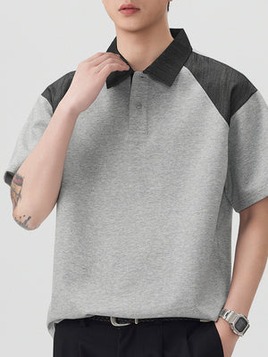 Retro Color-blocked Loose-fit Polo Shirt