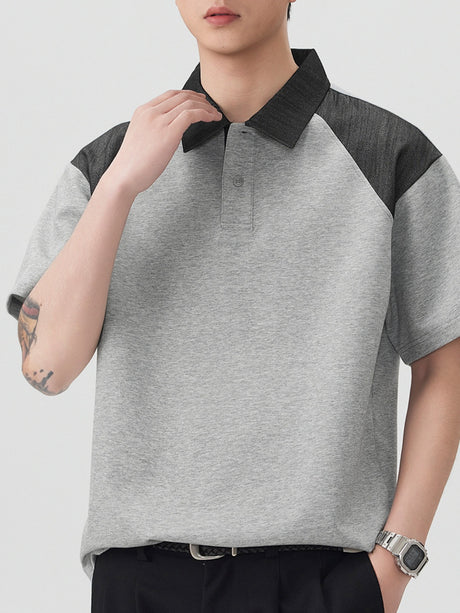 Retro Color-blocked Loose-fit Polo Shirt