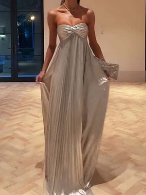Hot Stamping Tube Top Loose-fit Evening Dress Mini&Short Dresses
