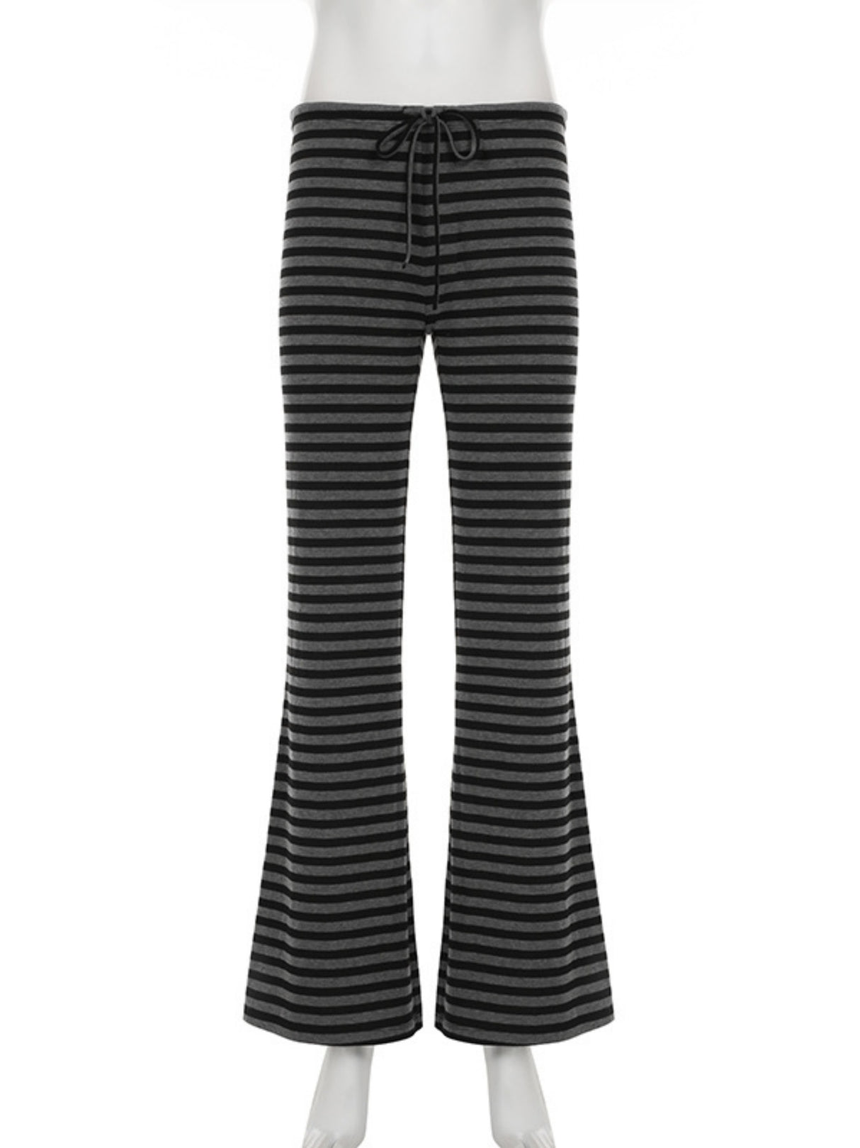 Striped Color Blocking Straps Flared Pants