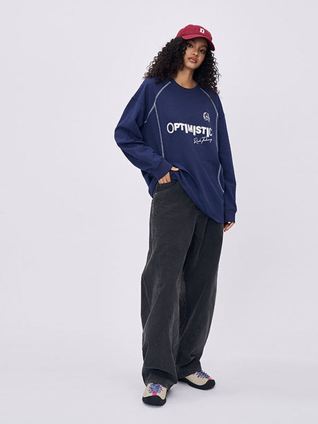 Liber Autumn Neutral wear Letter Sweatshirts&Hoodies