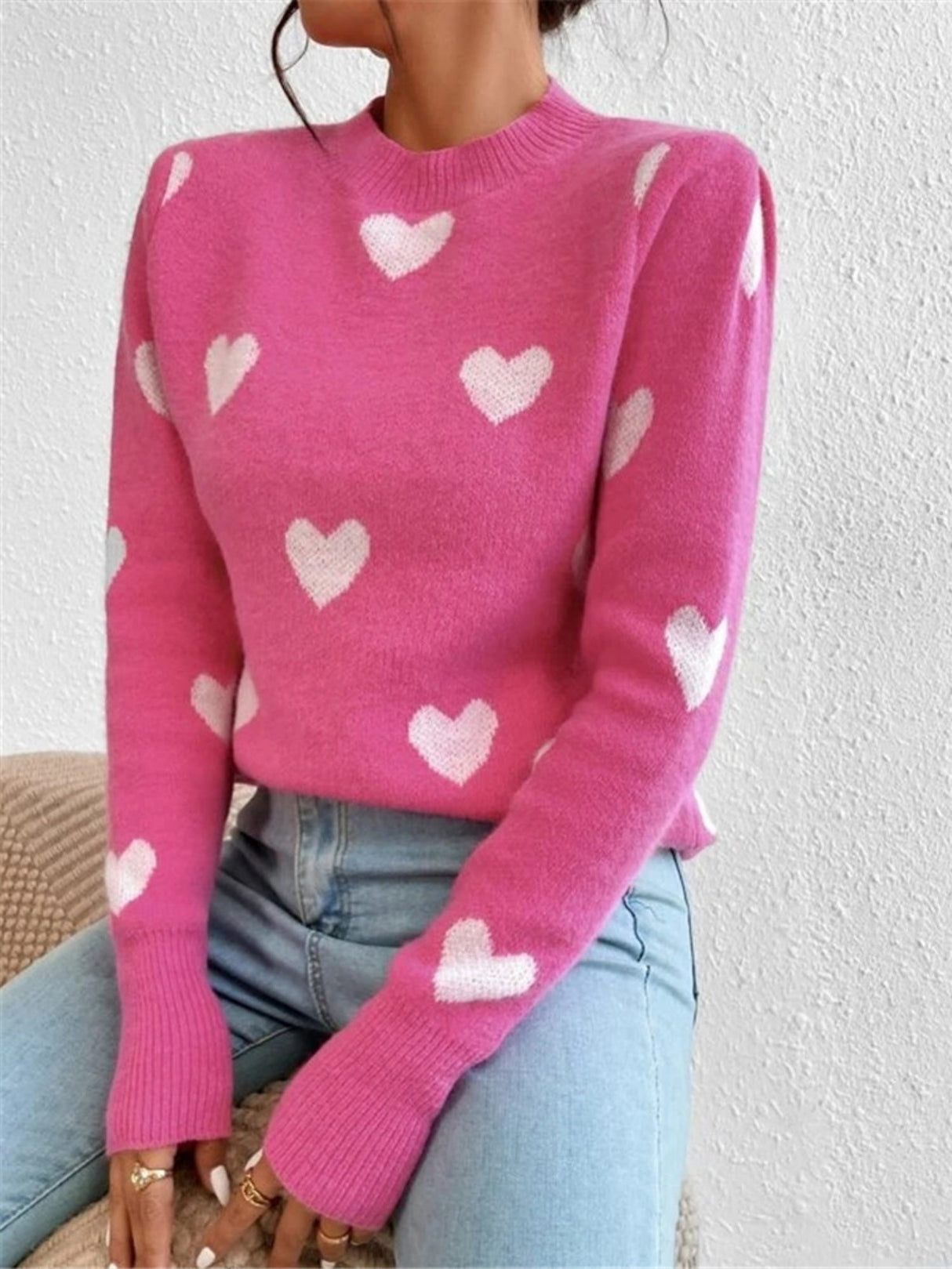 Love Contrasting Colors Crew Neck Sweaters