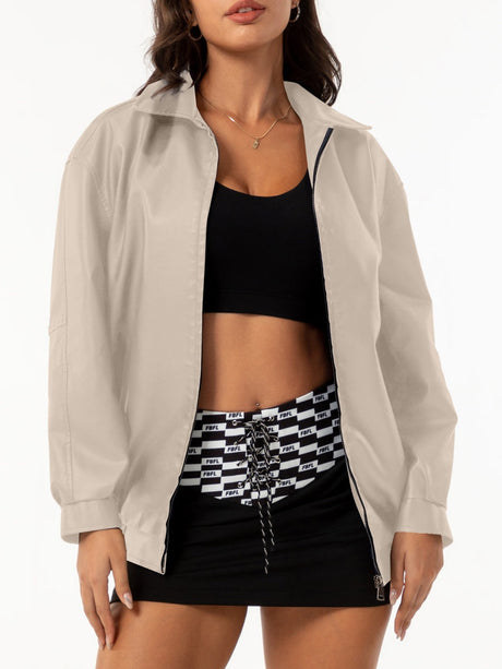 Street Cool Loose Pocket Leather Jacket