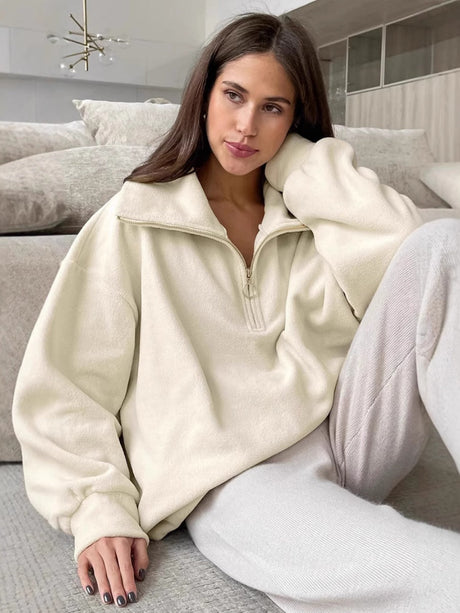 Pullover zip-up sweatshirt