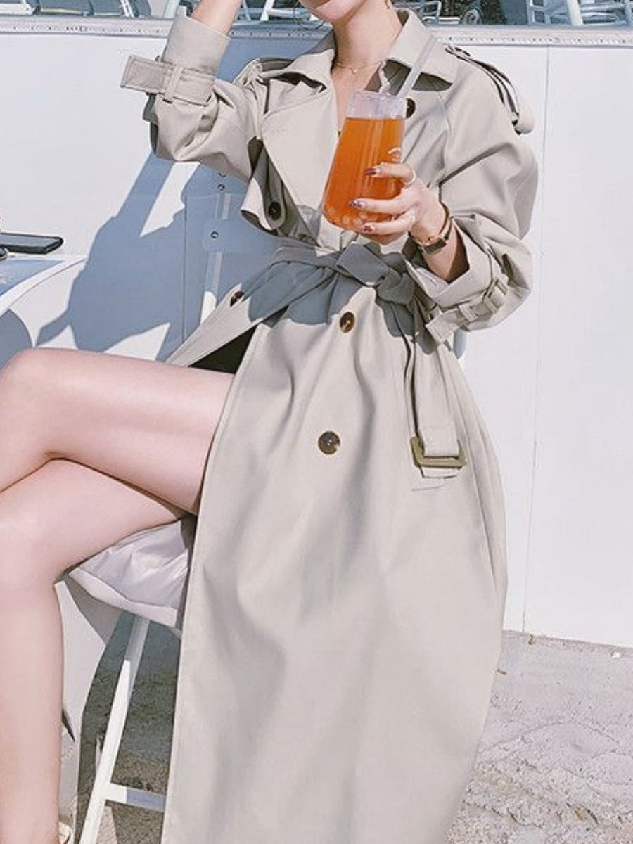 Waist Mid-length Leisure Trench Coats