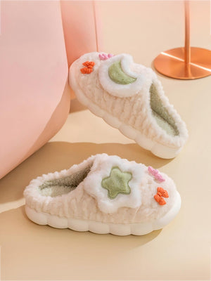 Colorblock Floral Slippers