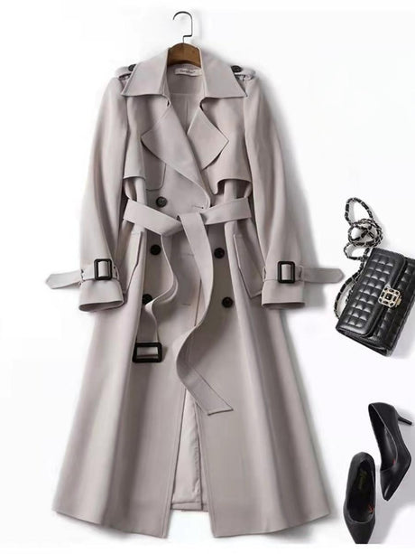 Belt Buttons Long Trench Coats