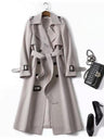 Belt Buttons Long Trench Coats