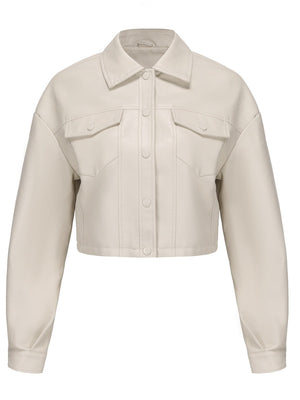Single-breasted Pocket Lapel Short Trucker Jackets