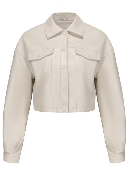Single-breasted Pocket Lapel Short Trucker Jackets