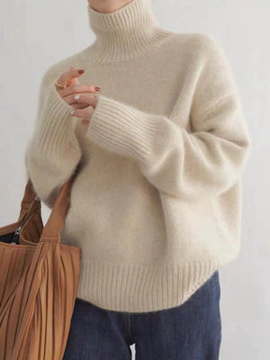 Liber Turtleneck Solid Color Solid Color Knitted Sweater