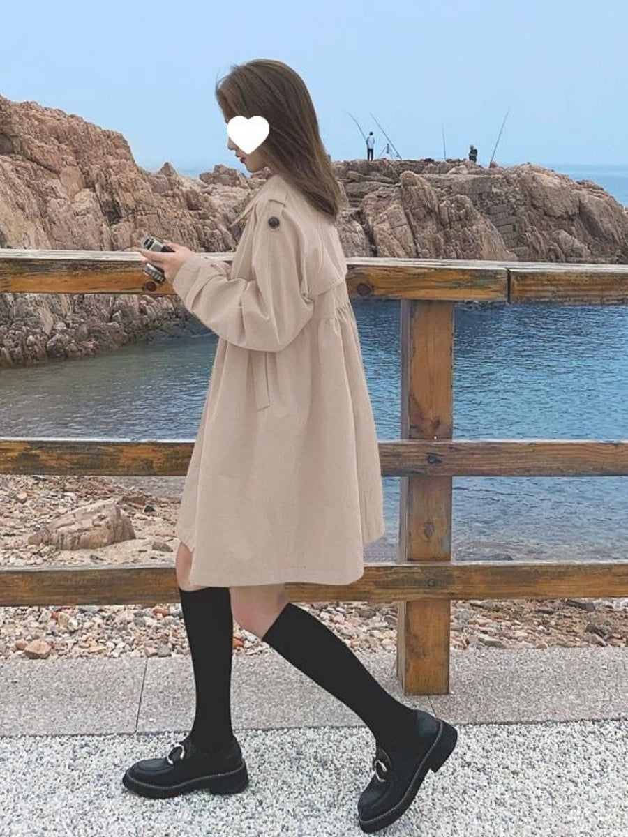 Leisure Double-breasted Loose Trench Coats