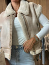 Collared Zippered Fur-lined Vest
