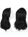 Fishbone Braid Headband Integrated Hair Replacement Long Curly Half-head Wig