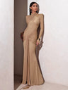Solid Color Ribbon Long-sleeved Dress With Hip-lifting Sexy Slim-fitting Maxi Dress For Women