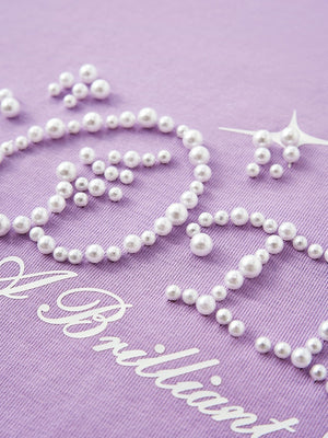 Rhinestone-studded Letter T-shirts