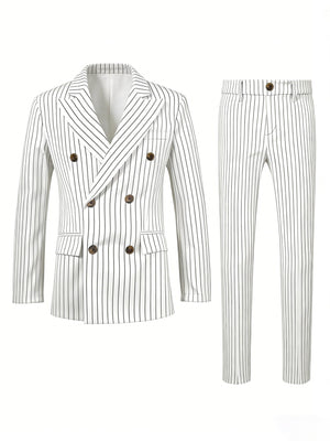 Stripes Business Dinner Wedding Suit 2-piece Sets Set